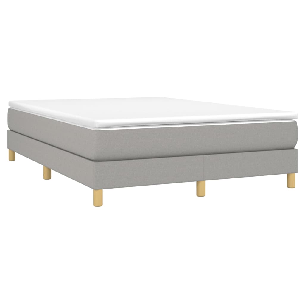 Boxspring met matras stof lichtgrijs 140x190 cm 140 x 190 cm 25 cm