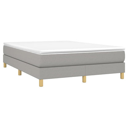 Boxspring met matras stof lichtgrijs 140x190 cm 140 x 190 cm 25 cm