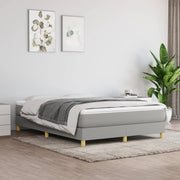 Boxspring met matras 140x190 cm lichtgrijs