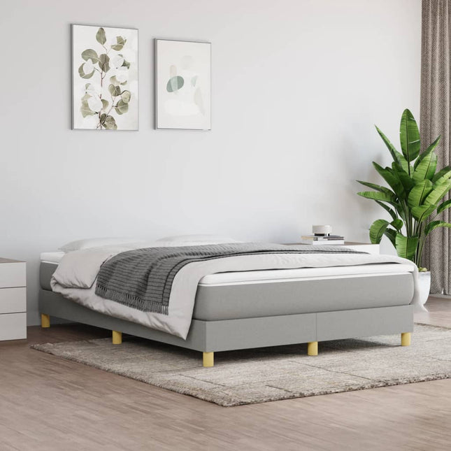 Boxspring met matras stof lichtgrijs 140x190 cm 140 x 190 cm 25 cm