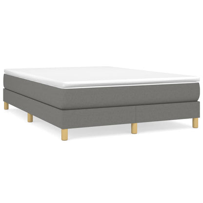 Boxspring met matras stof donkergrijs 140x190 cm 140 x 190 cm 25 cm