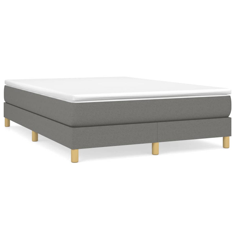 Boxspring met matras stof donkergrijs 140x190 cm 140 x 190 cm 25 cm