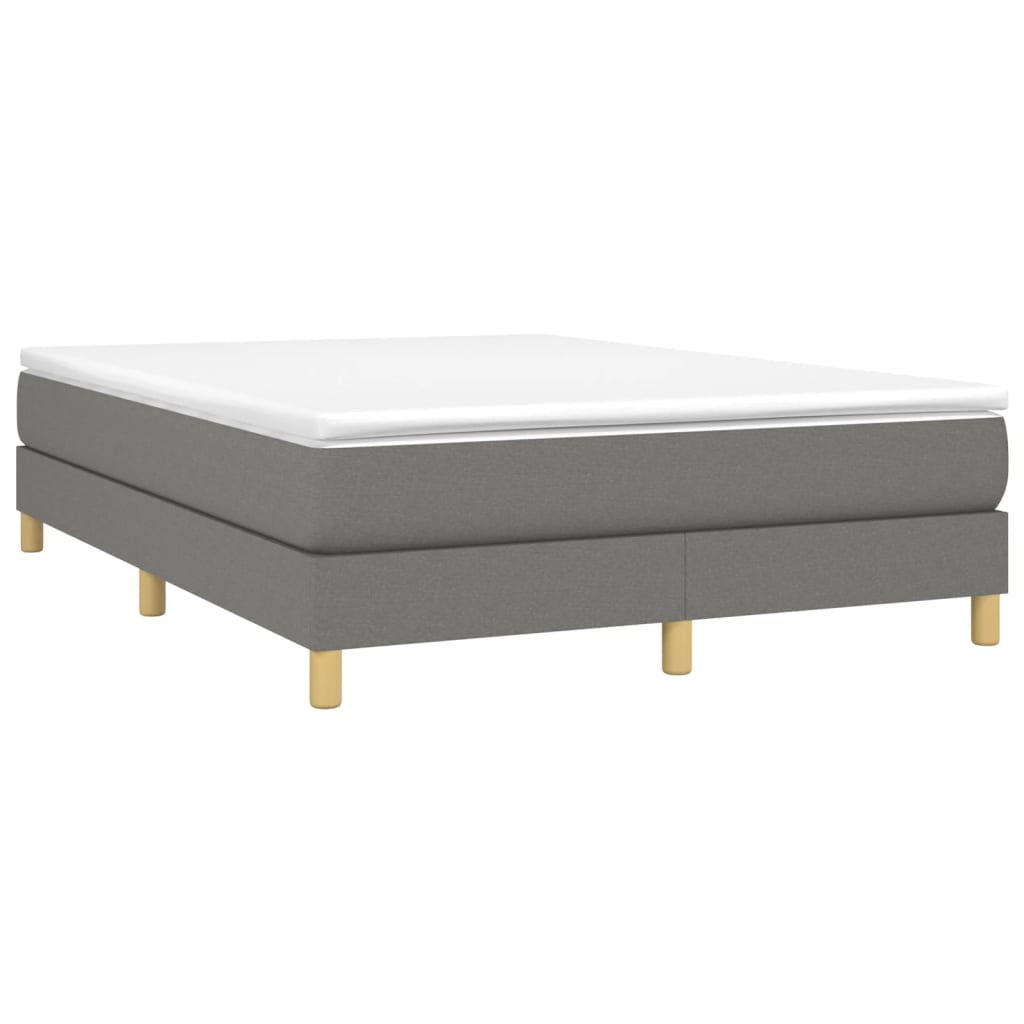 Boxspring met matras stof donkergrijs 140x190 cm 140 x 190 cm 25 cm