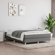 Boxspring met matras donkergrijs 140x190 cm