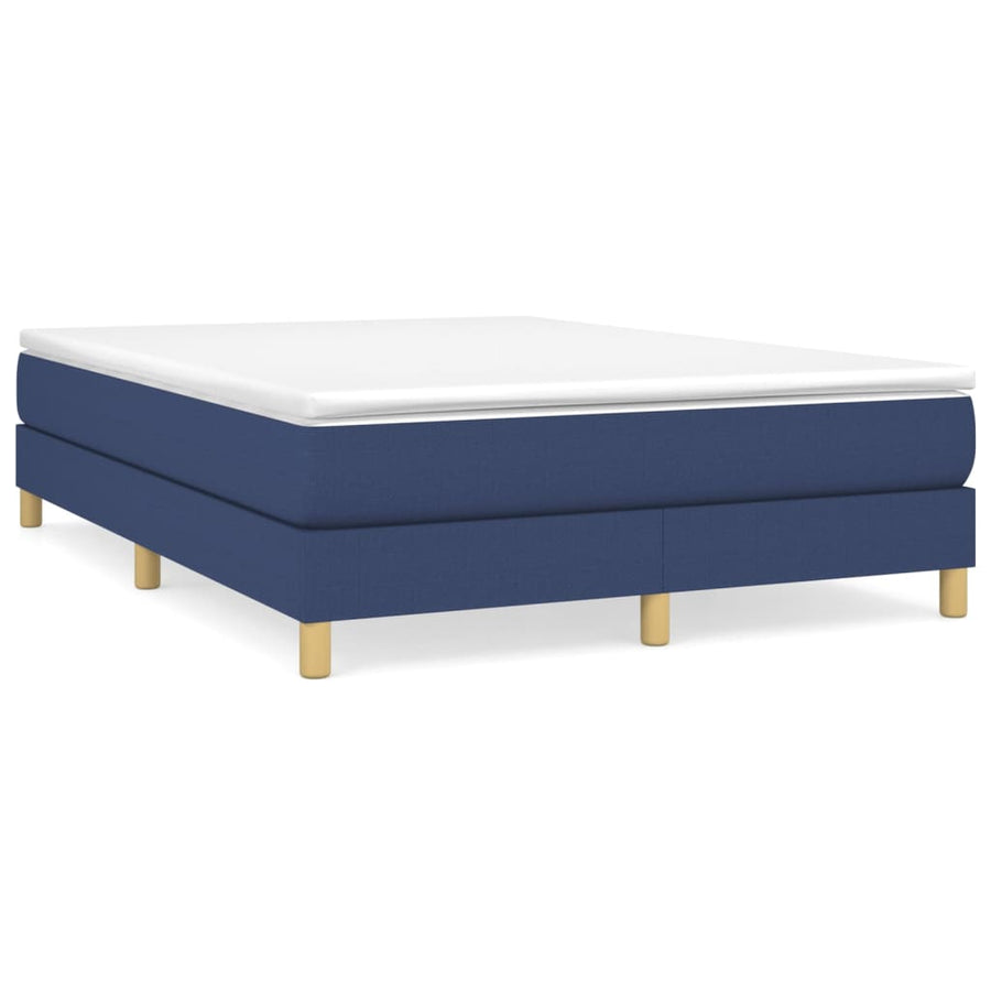 Boxspring met matras stof blauw 140x190 cm 140 x 190 cm 25 cm