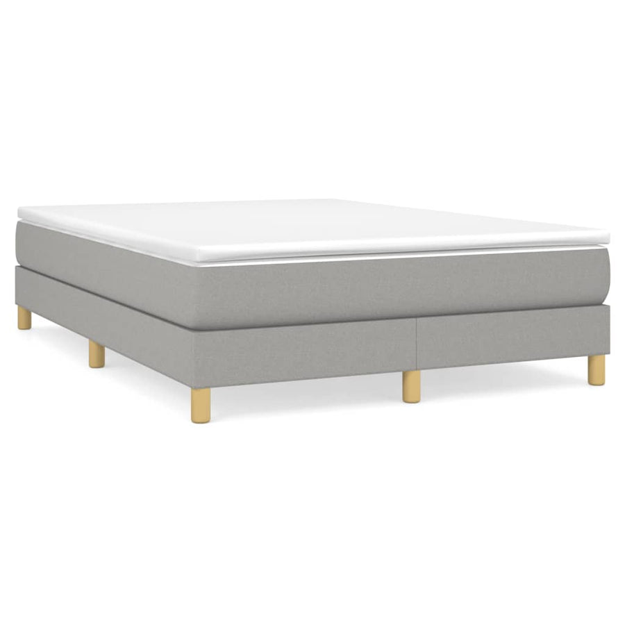 Boxspring met matras stof lichtgrijs 140x200 cm 140 x 200 cm 25 cm