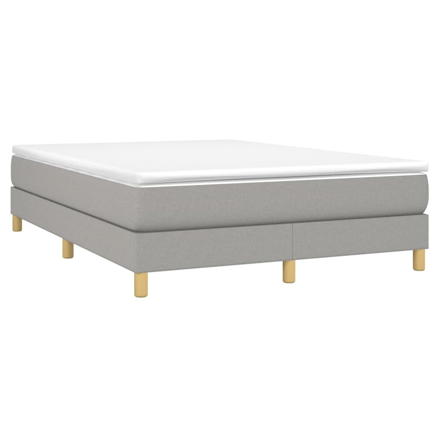 Boxspring met matras stof lichtgrijs 140x200 cm 140 x 200 cm 25 cm