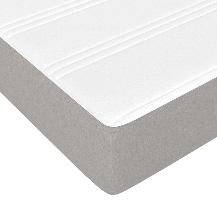Boxspring met matras stof lichtgrijs 140x200 cm 140 x 200 cm 25 cm