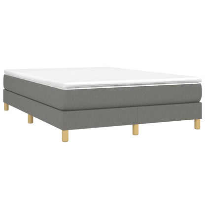 Boxspring met matras stof donkergrijs 140x200 cm 140 x 200 cm 25 cm