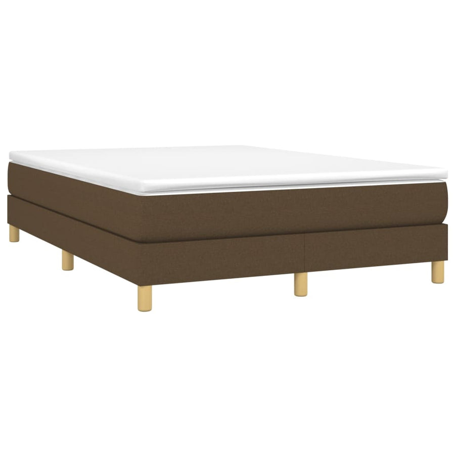 Boxspring met matras stof donkerbruin 140x200 cm