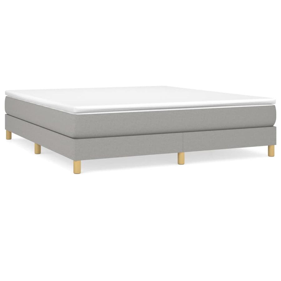 Boxspring met matras stof lichtgrijs 160x200 cm 160 x 200 cm 25 cm