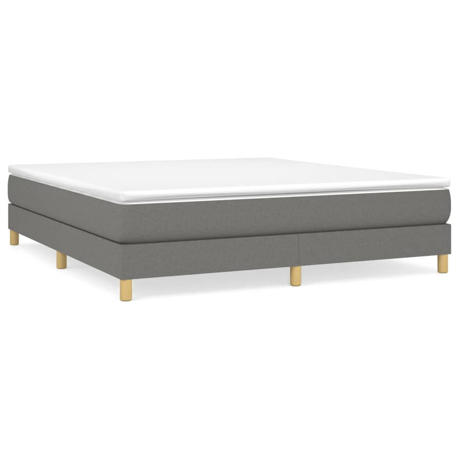 Boxspring met matras stof donkergrijs 160x200 cm 160 x 200 cm 25 cm