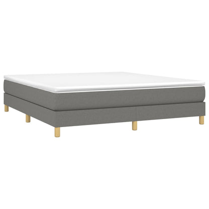 Boxspring met matras stof donkergrijs 160x200 cm 160 x 200 cm 25 cm