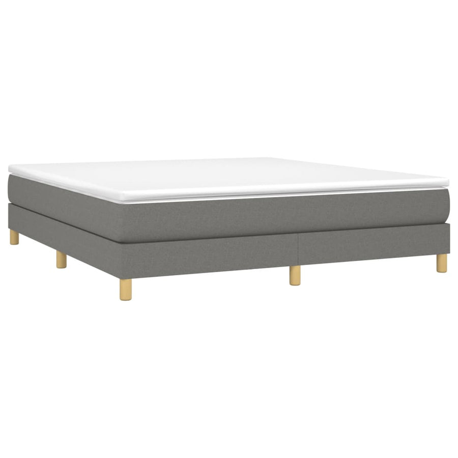 Boxspring met matras stof donkergrijs 160x200 cm 160 x 200 cm 25 cm