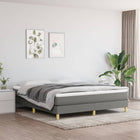 Boxspring met matras stof donkergrijs 160x200 cm 160 x 200 cm 25 cm