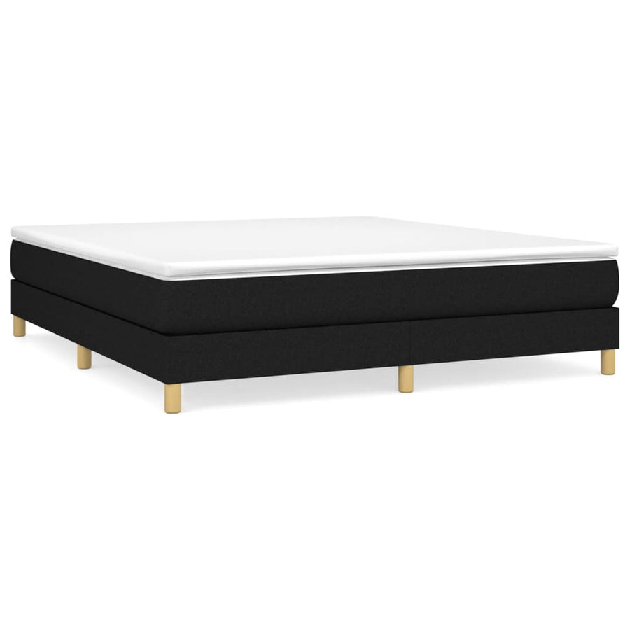 Boxspring met matras stof zwart 160x200 cm 160 x 200 cm 25 cm