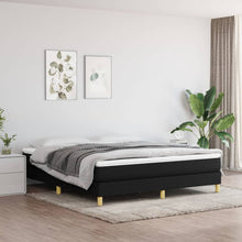 Boxspring met matras stof zwart 160x200 cm 160 x 200 cm 25 cm