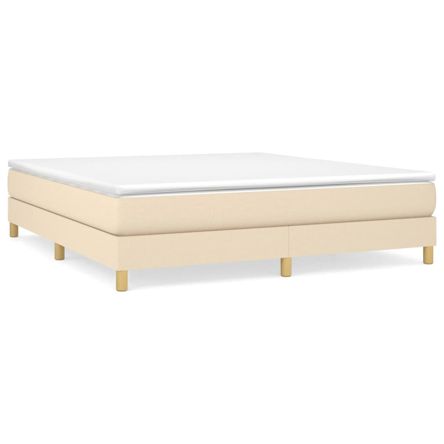 Boxspring met matras stof crèmekleurig 160x200 cm 160 x 200 cm 25 cm