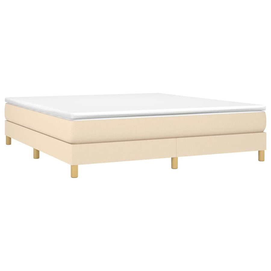 Boxspring met matras stof crèmekleurig 160x200 cm 160 x 200 cm 25 cm