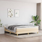 Boxspring met matras stof crèmekleurig 160x200 cm 160 x 200 cm 25 cm