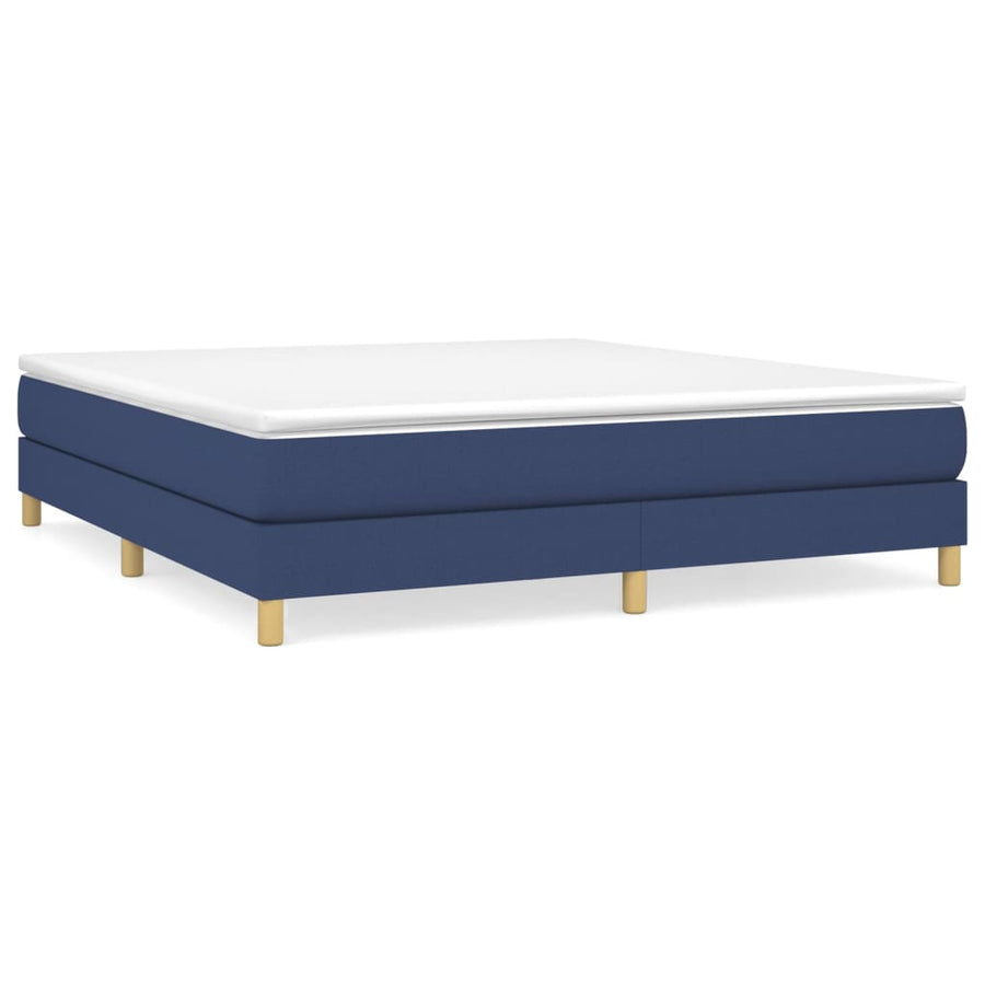 Boxspring met matras stof blauw 160x200 cm 160 x 200 cm 25 cm