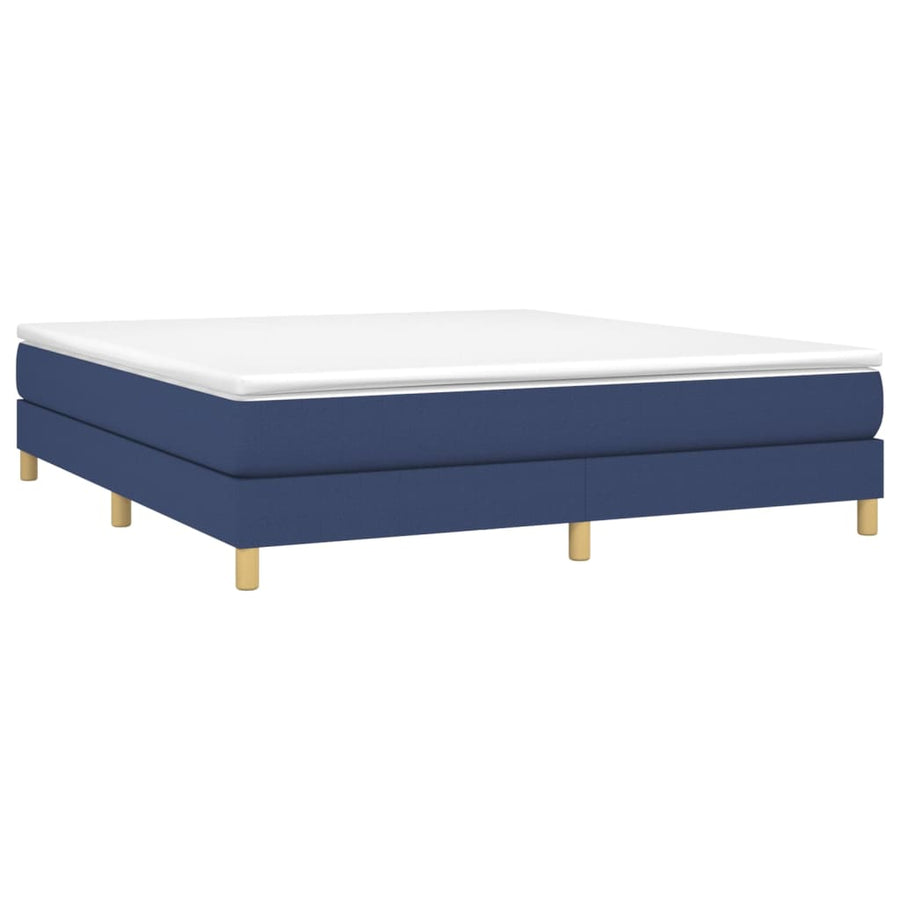 Boxspring met matras stof blauw 160x200 cm 160 x 200 cm 25 cm