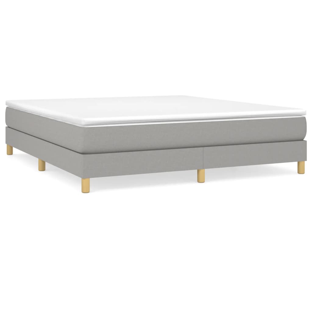 Boxspring met matras stof lichtgrijs 180x200 cm 180 x 200 cm 25 cm