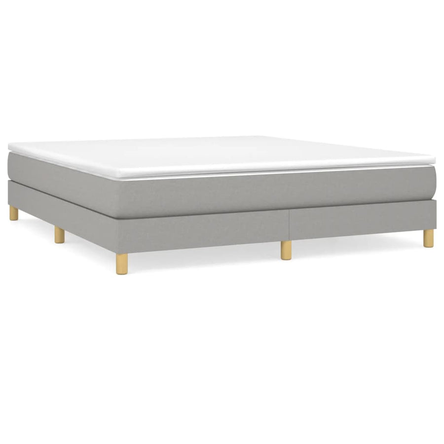 Boxspring met matras stof lichtgrijs 180x200 cm 180 x 200 cm 25 cm