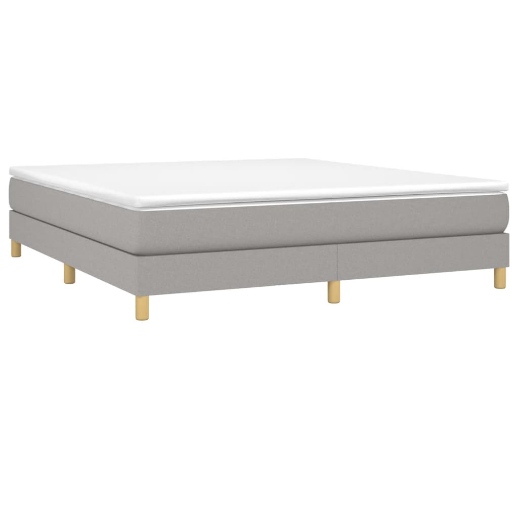 Boxspring met matras stof lichtgrijs 180x200 cm 180 x 200 cm 25 cm