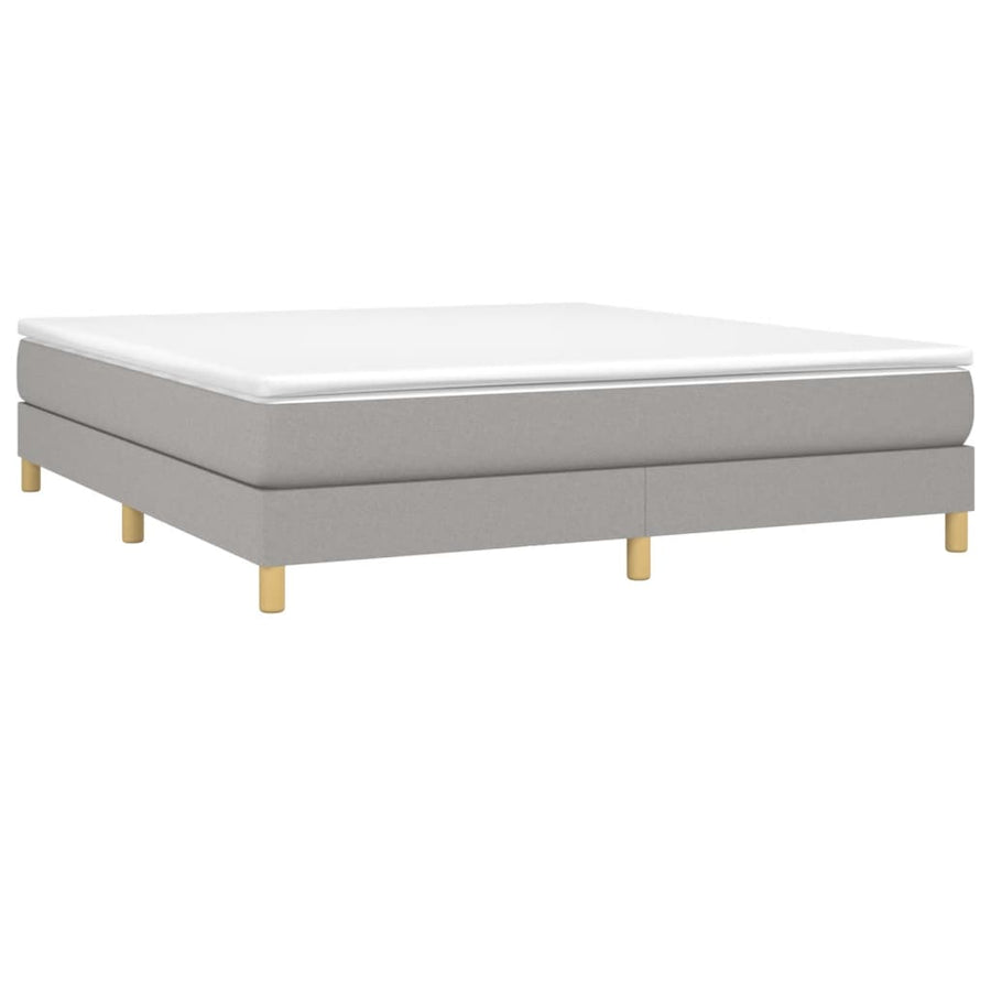 Boxspring met matras stof lichtgrijs 180x200 cm 180 x 200 cm 25 cm