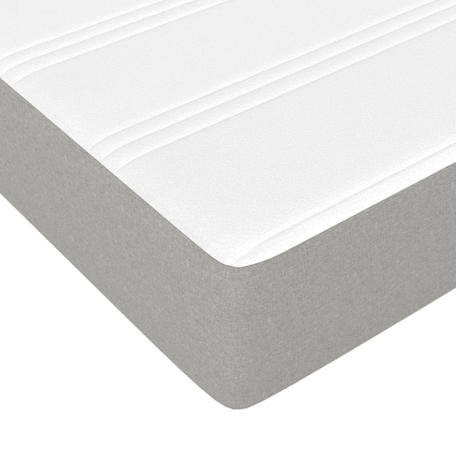 Boxspring met matras stof lichtgrijs 180x200 cm 180 x 200 cm 25 cm