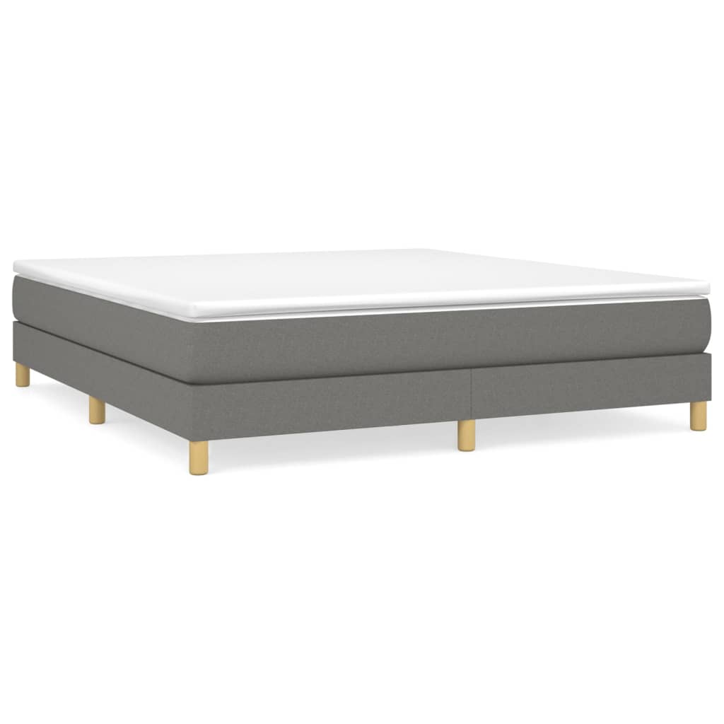 Boxspring met matras stof donkergrijs 180x200 cm 180 x 200 cm 25 cm