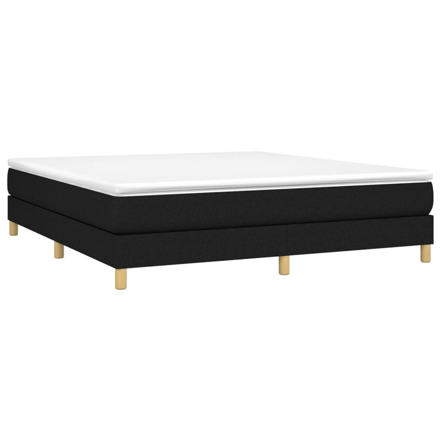 Boxspring met matras stof zwart 180x200 cm 180 x 200 cm 25 cm