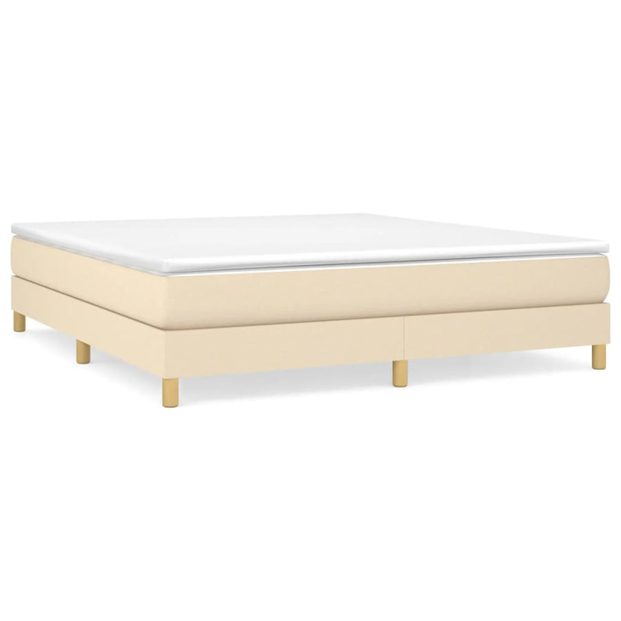 Boxspring met matras stof crèmekleurig 180x200 cm 180 x 200 cm 25 cm