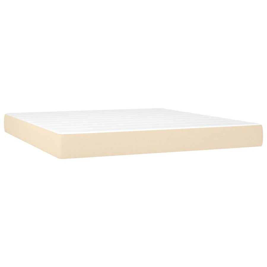 Boxspring met matras stof crèmekleurig 180x200 cm 180 x 200 cm 25 cm