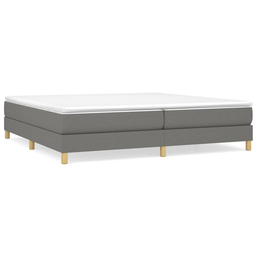 Boxspring met matras stof donkergrijs 200x200 cm 200 x 200 cm 25 cm