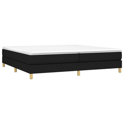 Boxspring met matras stof zwart 200x200 cm 200 x 200 cm 25 cm