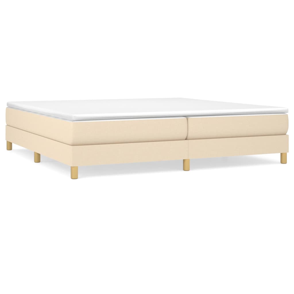 Boxspring met matras stof crèmekleurig 200x200 cm