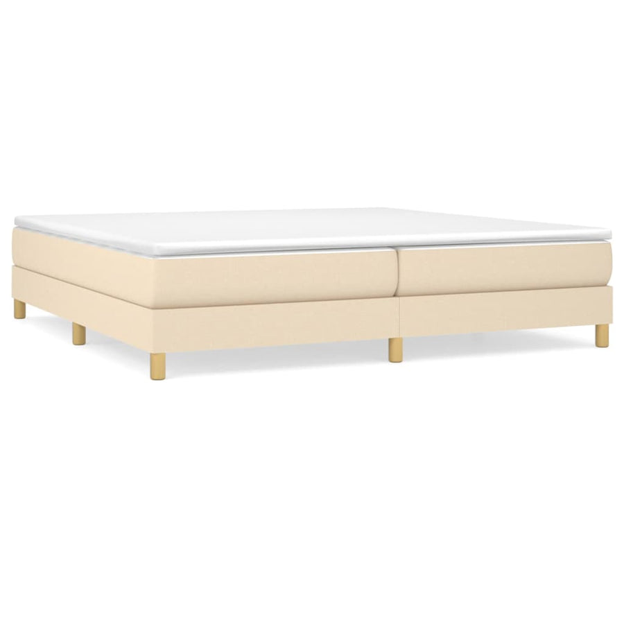 Boxspring met matras stof crèmekleurig 200x200 cm