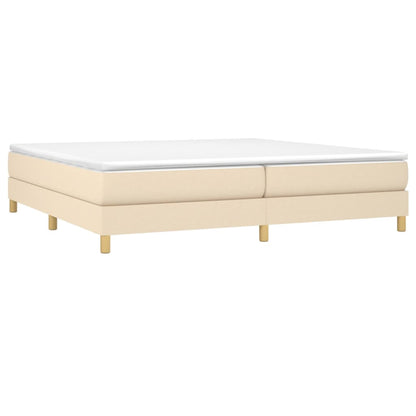 Boxspring met matras stof crèmekleurig 200x200 cm