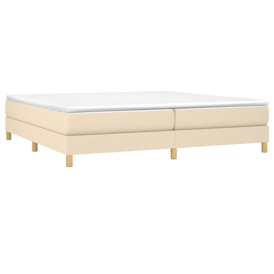 Boxspring met matras stof crèmekleurig 200x200 cm