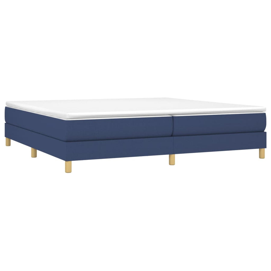Boxspring met matras stof blauw 200x200 cm 200 x 200 cm 25 cm