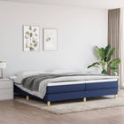 Boxspring met matras stof blauw 200x200 cm 200 x 200 cm 25 cm