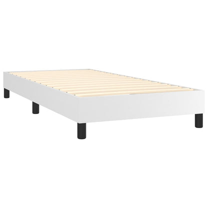 Boxspring met matras kunstleer wit 80x200 cm 80 x 200 cm 25 cm Wit