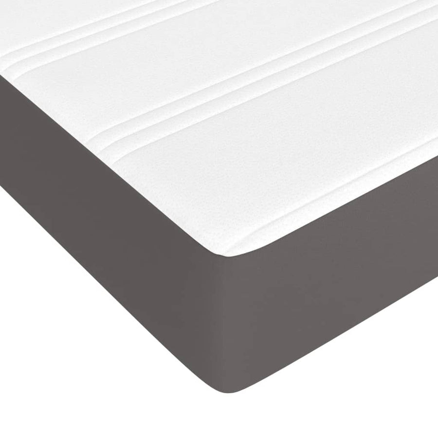 Boxspring met matras kunstleer grijs 80x200 cm 80 x 200 cm 25 cm Grijs