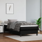 Boxspring met matras kunstleer zwart 90x190 cm 90 x 190 cm 25 cm Zwart