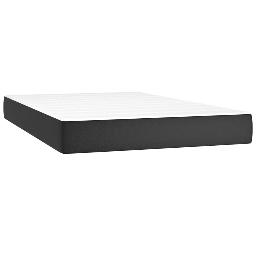 Boxspring met matras kunstleer zwart 120x200 cm 120 x 200 cm 25 cm Zwart
