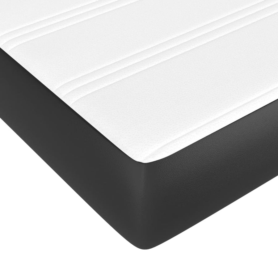 Boxspring met matras kunstleer zwart 120x200 cm 120 x 200 cm 25 cm Zwart