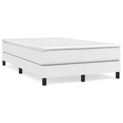 Boxspring met matras kunstleer wit 120x200 cm 120 x 200 cm 25 cm Wit