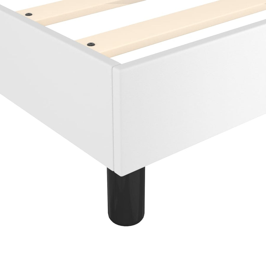 Boxspring met matras kunstleer wit 120x200 cm 120 x 200 cm 25 cm Wit
